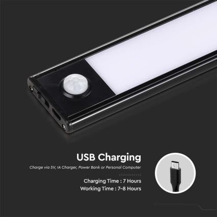 LED Podelementna svetilka s senzorjem LED/2,5W/5V 4000K 3000 mAh