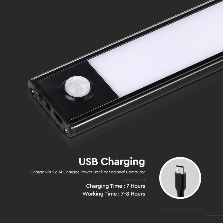 LED Podelementna svetilka s senzorjem LED/2,5W/5V 4000K 3000 mAh