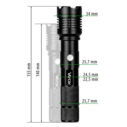 LED Polnilna baterijska svetilka LED/10W/5V IPX4 800 sijajni 1200 mAh