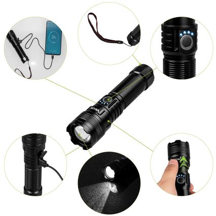 LED Zatemnitvena polnilna svetilka z power bank funkcija LED/10W/5V IPX4 600 sijajni 2000 mAh