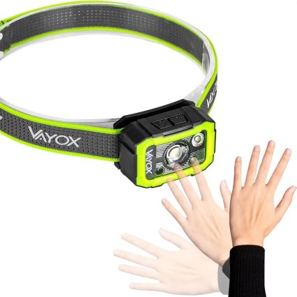 LED polnilna čelovka s senzorjem in zatemnitvijo LED/10W/5V IP66 750 lm 1500 mAh