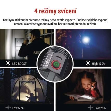 LED polnilna kovina svetilka LED/5V 3000 sijajni 5000 mAh IP43
