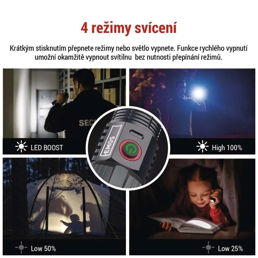 LED polnilna kovina svetilka LED/5V 3000 sijajni 5000 mAh IP43
