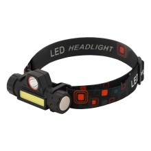 LED Polnilna naglavna svetilka LED/1200mAh črna/rdeča