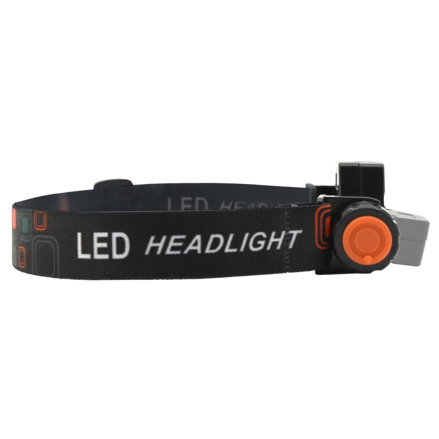 LED Polnilna naglavna svetilka LED/1200mAh črna/rdeča