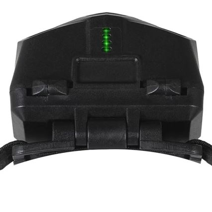 LED Zatemnitvena polnilna naglavna svetilka s senzorjem in rdeča luč 2xLED/5W/5V/3xAAA IP65 500 sijajni 1200 mAh