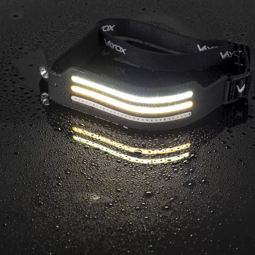 LED Zatemnitvena polnilna naglavna svetilka s senzorjem in rdeča luč 4xLED/5V IP44 300 sijajni 1200 mAh