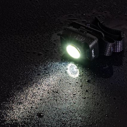 LED Zatemnitvena polnilna naglavna svetilka s senzorjem in rdeča luč LED/15W/5V IP66 430 sijajni 1800 mAh
