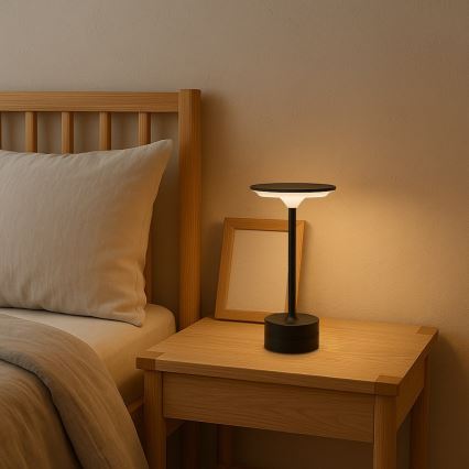 LED polnilna namizna svetilka na dotik TAVOLO LED/2,5W/5V 2400 mAh 3000-6000K črna