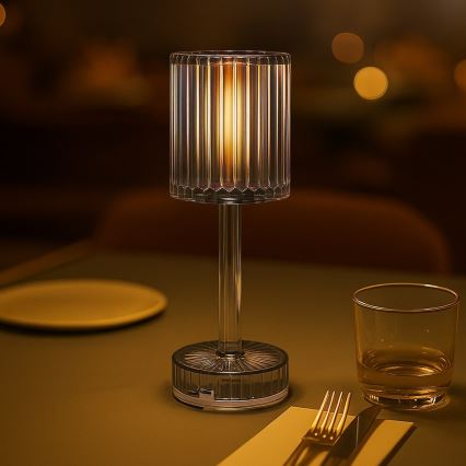 LED akumulatorska namizna svetilka na dotik SIMPLE LED/1W/5V 3000-6000K 2400 mAh dimno siva
