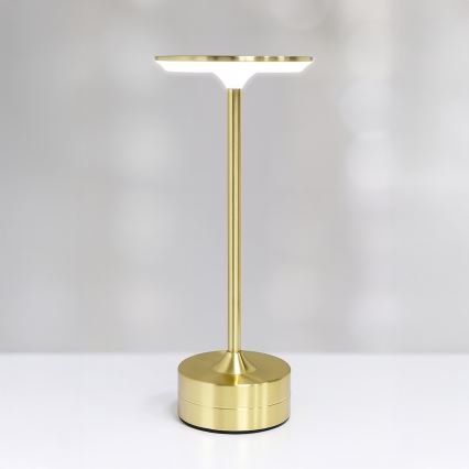 LED polnilna namizna svetilka TAVOLO, na dotik, 2,5W/5V, 2400 mAh, 3000-6000K, zlata