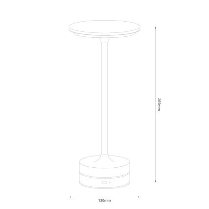 LED polnilna namizna svetilka TAVOLO, na dotik, 2,5W/5V, 2400 mAh, 3000-6000K, zlata