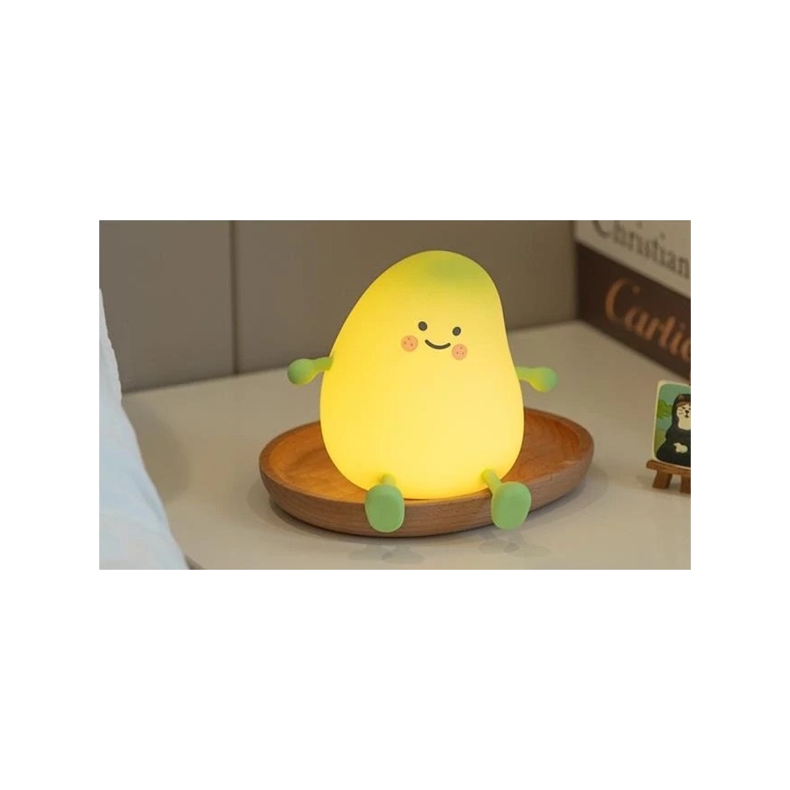 LED polnilna otroška nočna lučka z nastavljivo svetlostjo LED/1W/5V 3000K 800 mAh mango