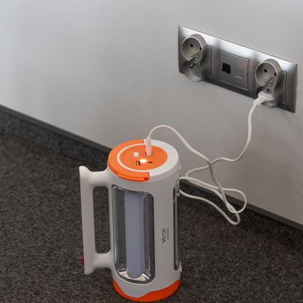LED nastavljiva polnilna svetilka 2v1 s funkcijo powerbanke LED/5W/230V 3500 mAh