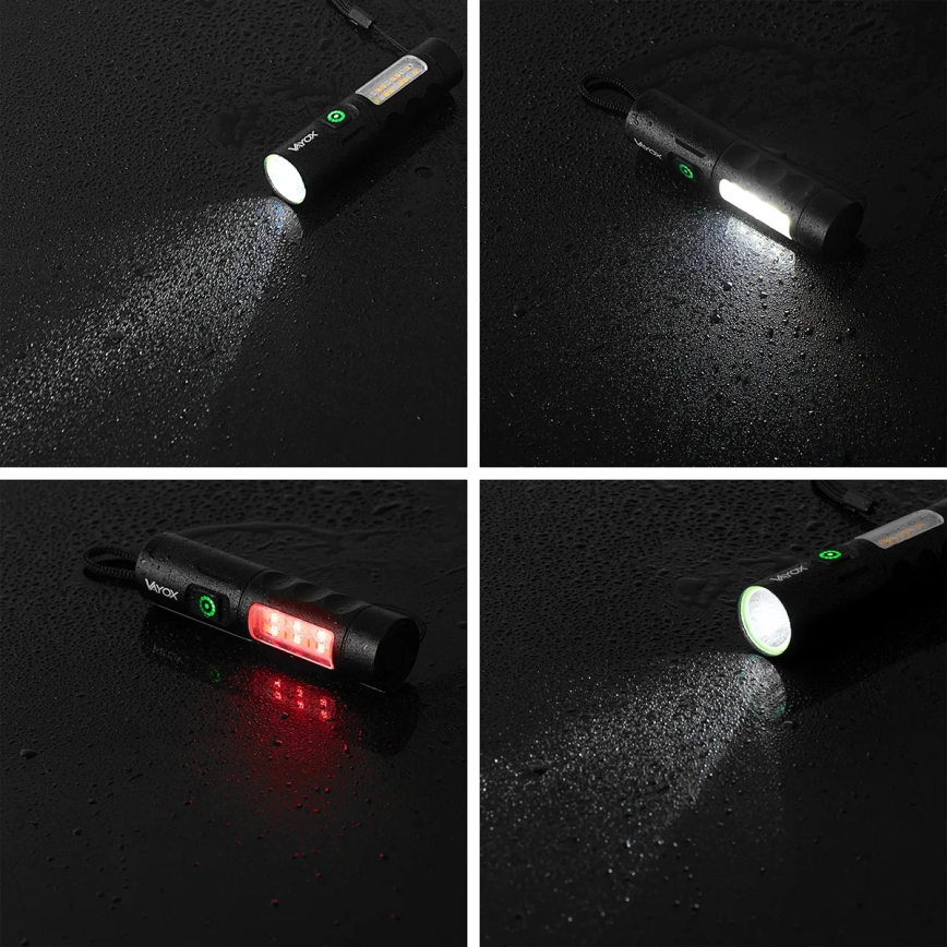 LED nastavljiva polnilna svetilka z rdečo lučjo LED/5W/5V IPX4 250 lm 2000 mAh