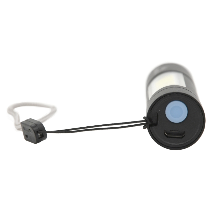 LED Polnilna žepna svetilka LED/400mAh črna