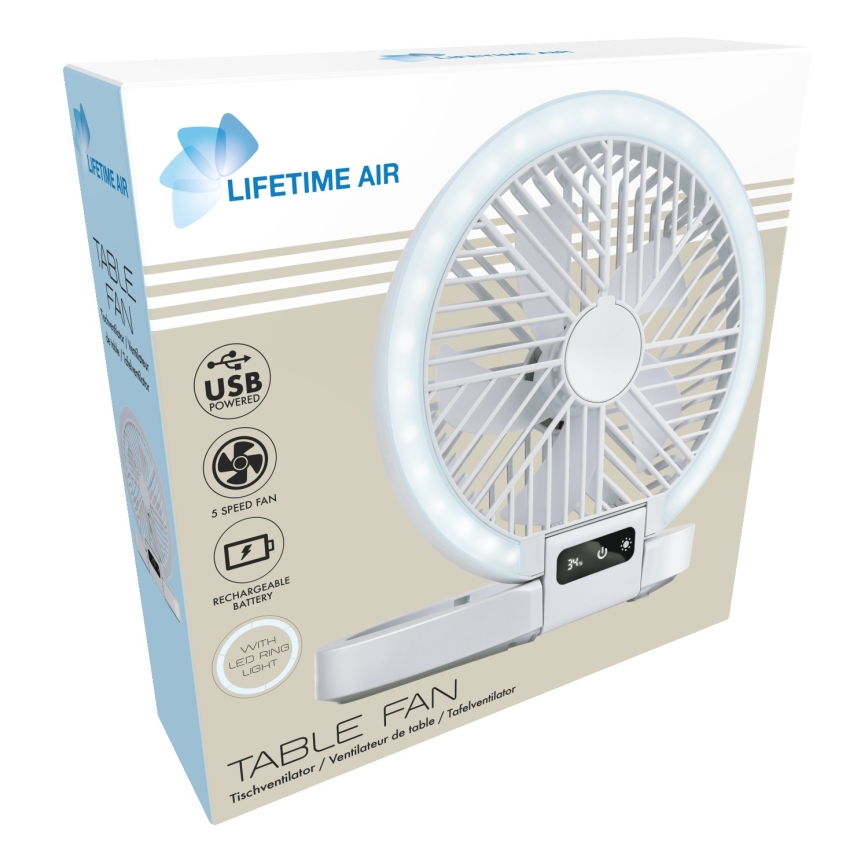 LED polnilni namizni ventilator 3,7 V 1200 mAh