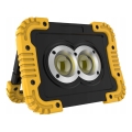 LED polnilni reflektor s funkcijo powerbanke LED/20W/5V 4400 mAh IP44 črna/rumena