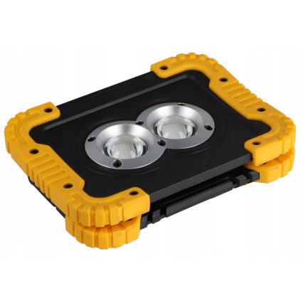 LED polnilni reflektor s funkcijo powerbanke LED/20W/5V 4400 mAh IP44 črna/rumena
