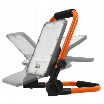LED polnilni reflektor s stojalom, LED/100 W/3,2 V, 5000 K, 5000 mAh, IP65, oranžen