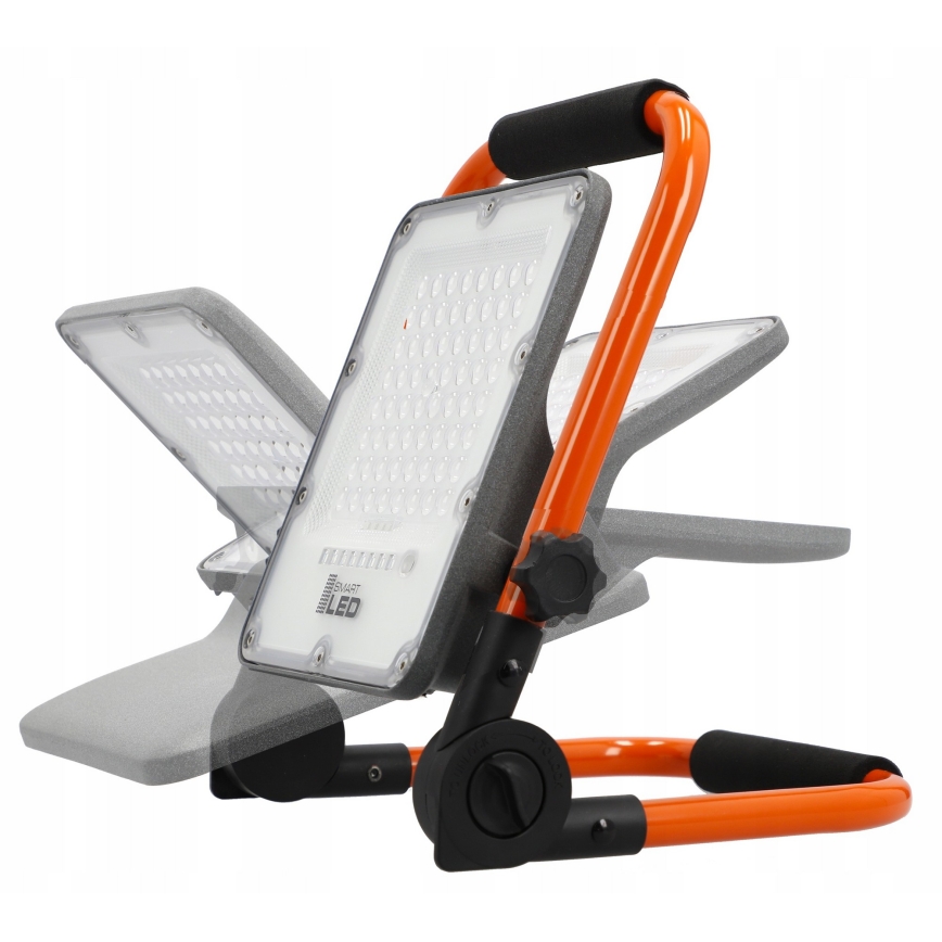 LED polnilni reflektor s stojalom, LED/100 W/3,2 V, 5000 K, 5000 mAh, IP65, oranžen