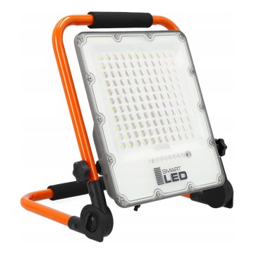 LED polnilni reflektor s stojalom LED/100W/3,2V 4500K 15000 mAh IP65 oranžna