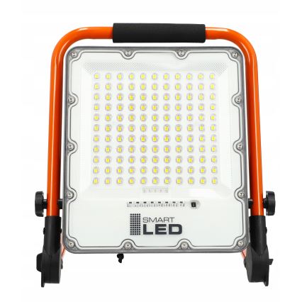 LED polnilni reflektor s stojalom LED/100W/3,2V 4500K 15000 mAh IP65 oranžna