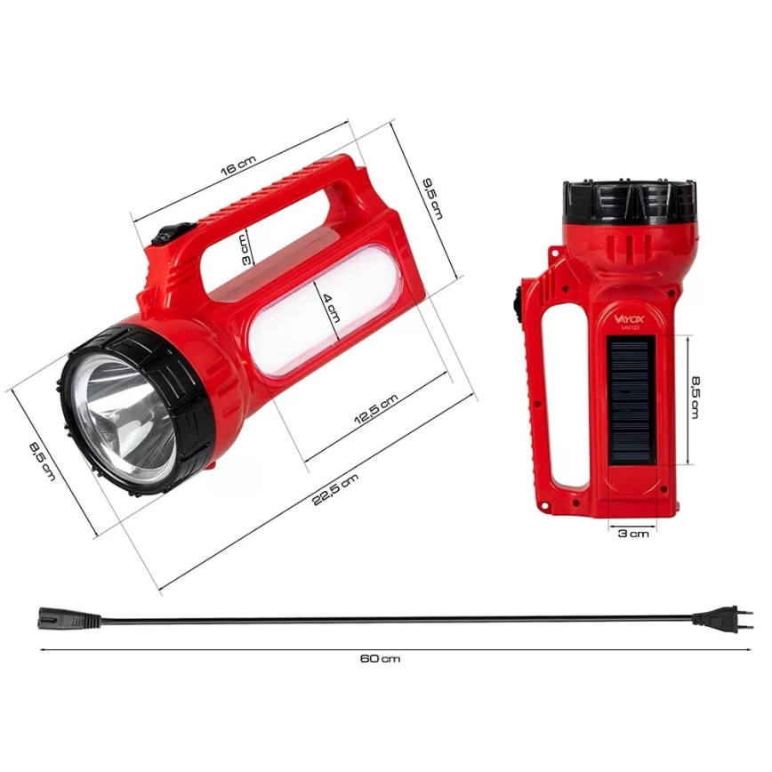 LED Polnilni solarna svetilka LED/7W/230V 400 sijajni 3200 mAh