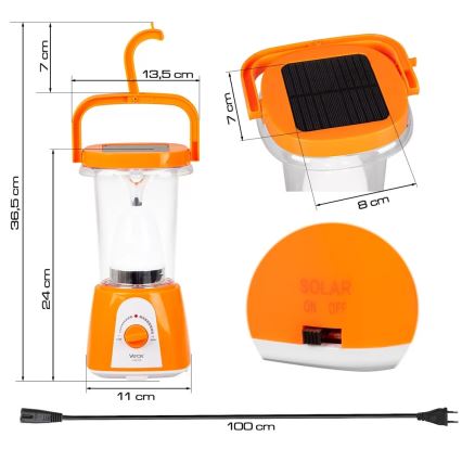 LED Zatemnitvena polnilna solarna svetilka s funkcijo power bank LED/230V 710 sijajni 1600 mAh