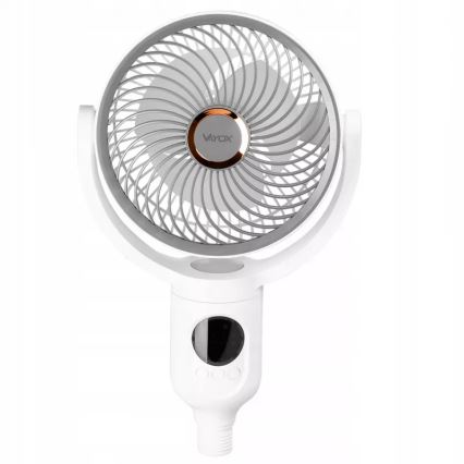 LED polnilni stoječi ventilator z LED osvetlitvijo LED/4,8W/5V USB 7200 mAh bela + daljinski upravljalnik