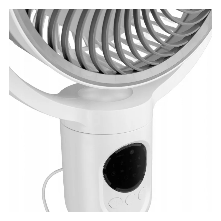 LED polnilni stoječi ventilator z LED osvetlitvijo LED/4,8W/5V USB 7200 mAh bela + daljinski upravljalnik