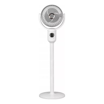 LED polnilni stoječi ventilator z LED osvetlitvijo LED/4,8W/5V USB 7200 mAh bela + daljinski upravljalnik