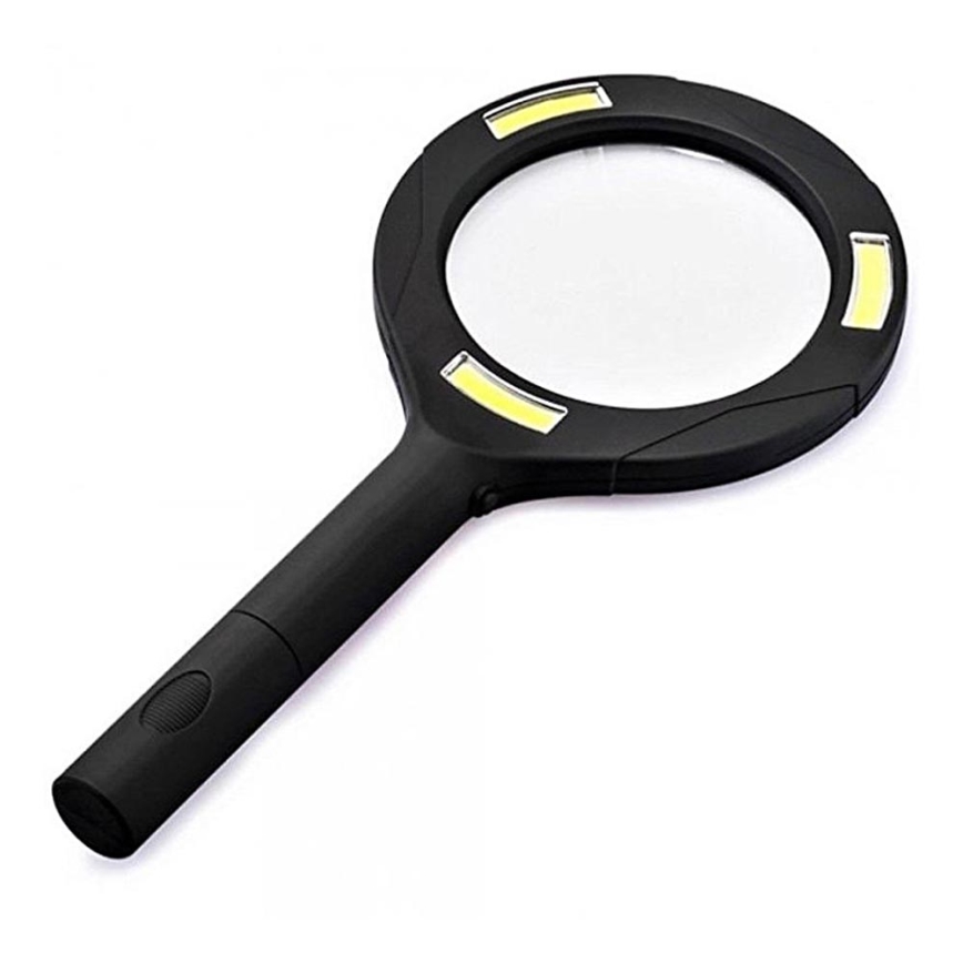 LED Povečevalno steklo 5×ZOOM z osvetlitvijo ozadja LED/3W/2xAA IP44