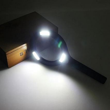 LED Povečevalno steklo 5×ZOOM z osvetlitvijo ozadja LED/3W/2xAA IP44
