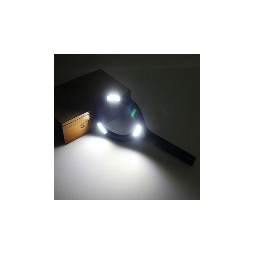 LED Povečevalno steklo 5×ZOOM z osvetlitvijo ozadja LED/3W/2xAA IP44