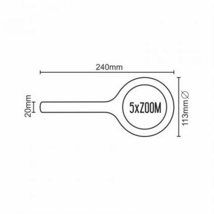LED Povečevalno steklo 5×ZOOM z osvetlitvijo ozadja LED/3W/2xAA IP44
