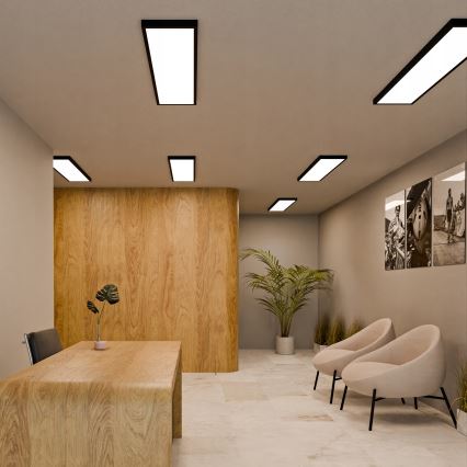 LED površinski panel LED/60W/230V 30x120 cm črna