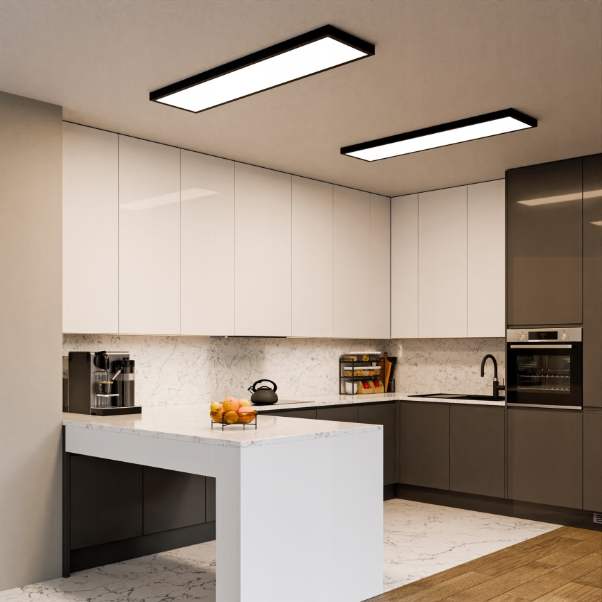 LED površinski panel LED/60W/230V 30x120 cm črna