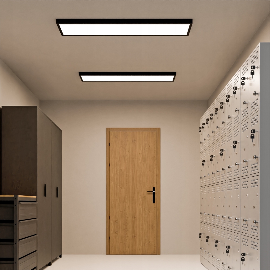 LED površinski panel LED/60W/230V 30x120 cm črna