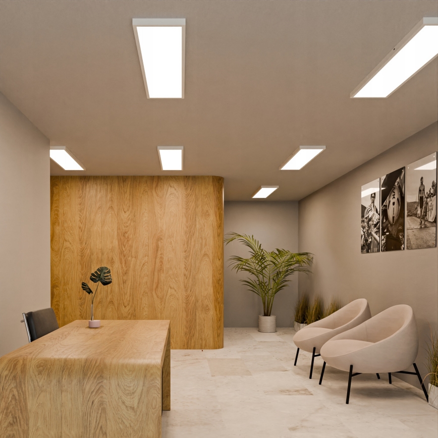 LED površinsko pritrjen panel LED/60W/230V 30x120 cm bela