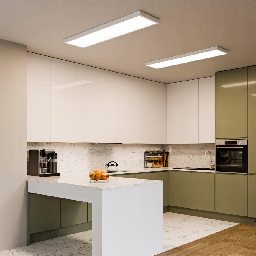 LED površinsko pritrjen panel LED/60W/230V 30x120 cm bela