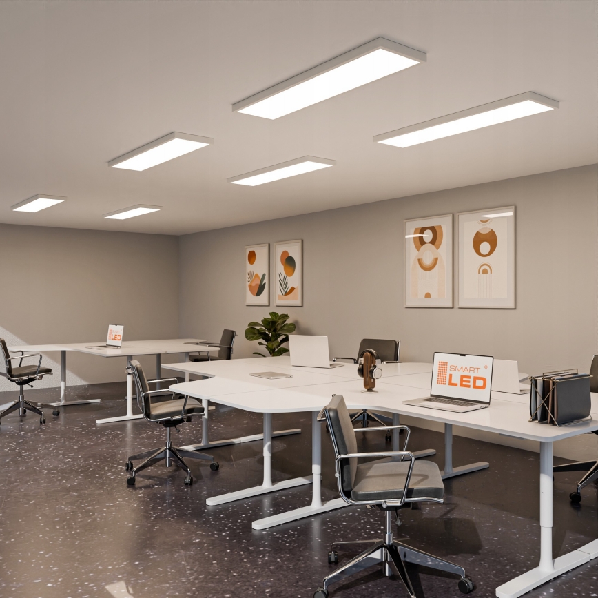 LED površinsko pritrjen panel LED/60W/230V 30x120 cm bela