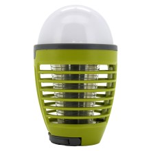 LED Prenosna napolnitvena svetilka s pastjo za insekte LED/2W/3,7V 1800 mAh IPX4 zelena