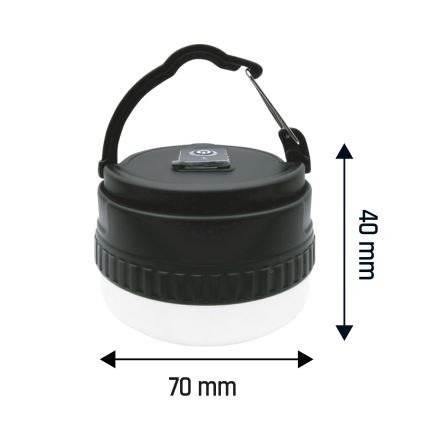 LED prenosna polnilna svetilka LUMINA POCKET LED/5V 500 mAh črna