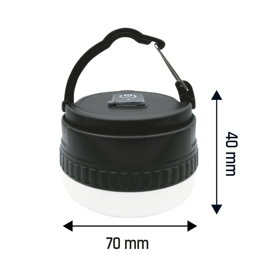 LED prenosna polnilna svetilka LUMINA POCKET LED/5V 500 mAh črna