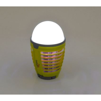 LED Prenosna polnilna svetilka s pastjo za insekte LED/2W/3,7V 1800 mAh IPX4 zelena