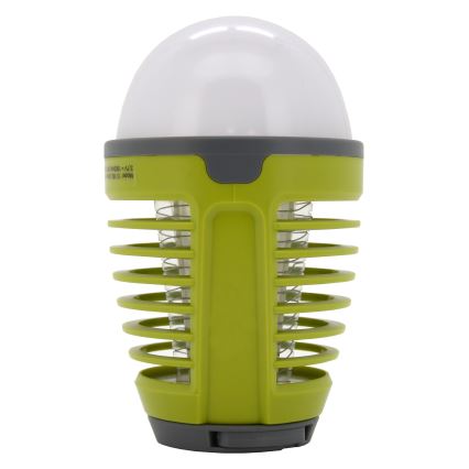 LED Prenosna polnilna svetilka s pastjo za insekte LED/2W/3,7V 1800 mAh IPX4 zelena
