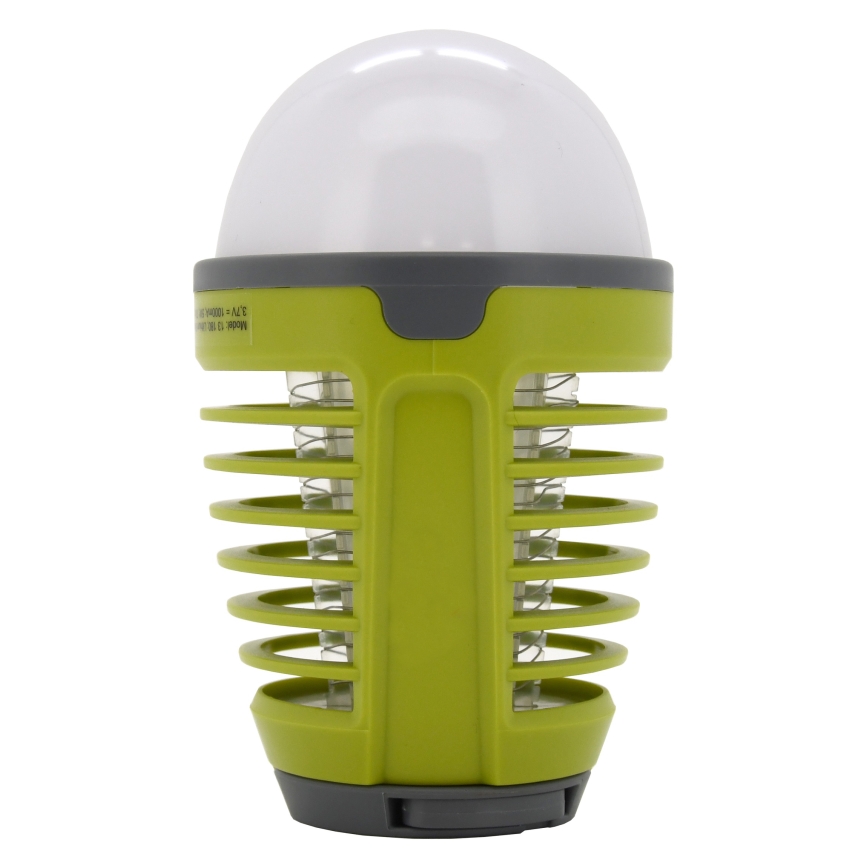 LED Prenosna polnilna svetilka s pastjo za insekte LED/2W/3,7V 1800 mAh IPX4 zelena