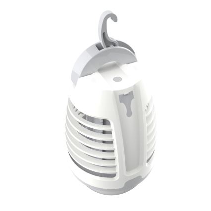 LED Prenosna polnilna svetilka s pastjo za insekte LED/5W/1800 mAh IPX4 bela/siva