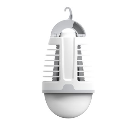 LED Prenosna polnilna svetilka s pastjo za insekte LED/5W/1800 mAh IPX4 bela/siva